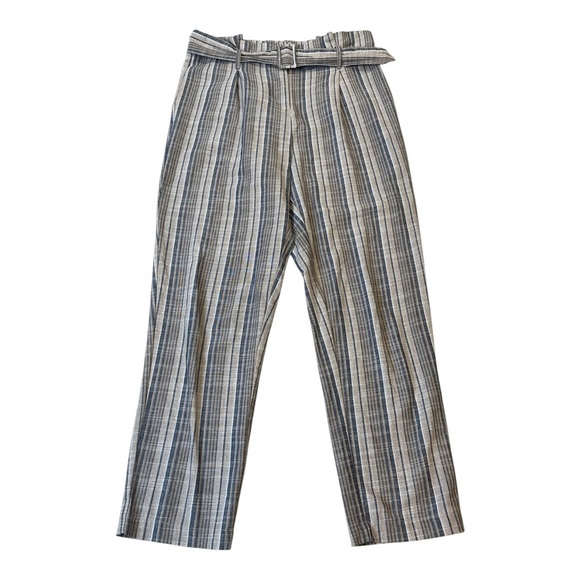 Altar’d State Paper Bag Striped High Rise Cotton Pants W/Belt Women’s Size M - Picture 1 of 11
